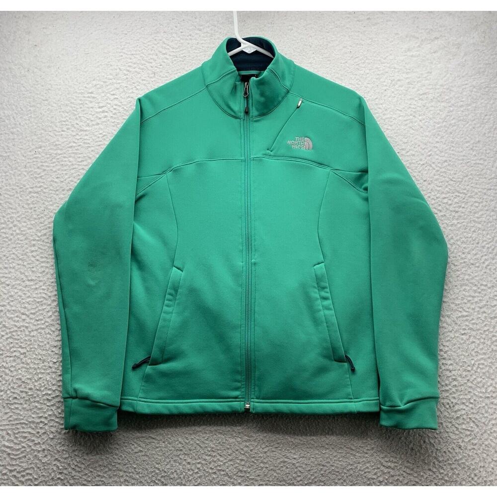 The North Face Jacket Womens Medium M Mint Green Fleece Full Zip Hiking Outdoors